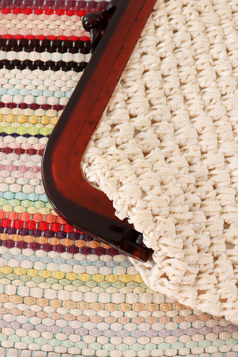 Ivory Raffia Clutch