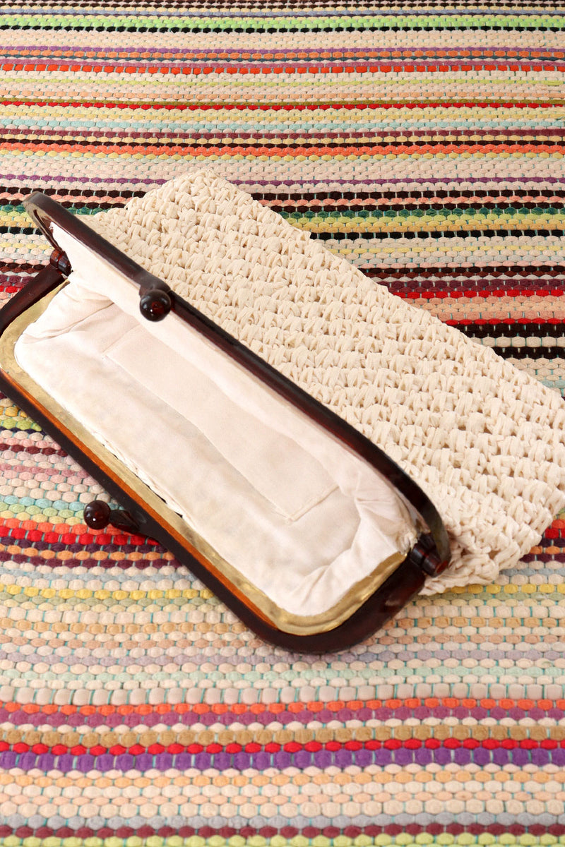 Ivory Raffia Clutch