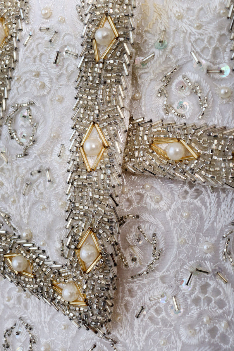 1960s Icy Beaded Shift Dress S 1960s Icy Beaded Shift Dress S