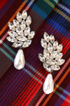 Thelma Deutsch Pearl Drop Crystal Clips