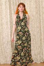 Spring Green Floral Maxi Dress XS/S
