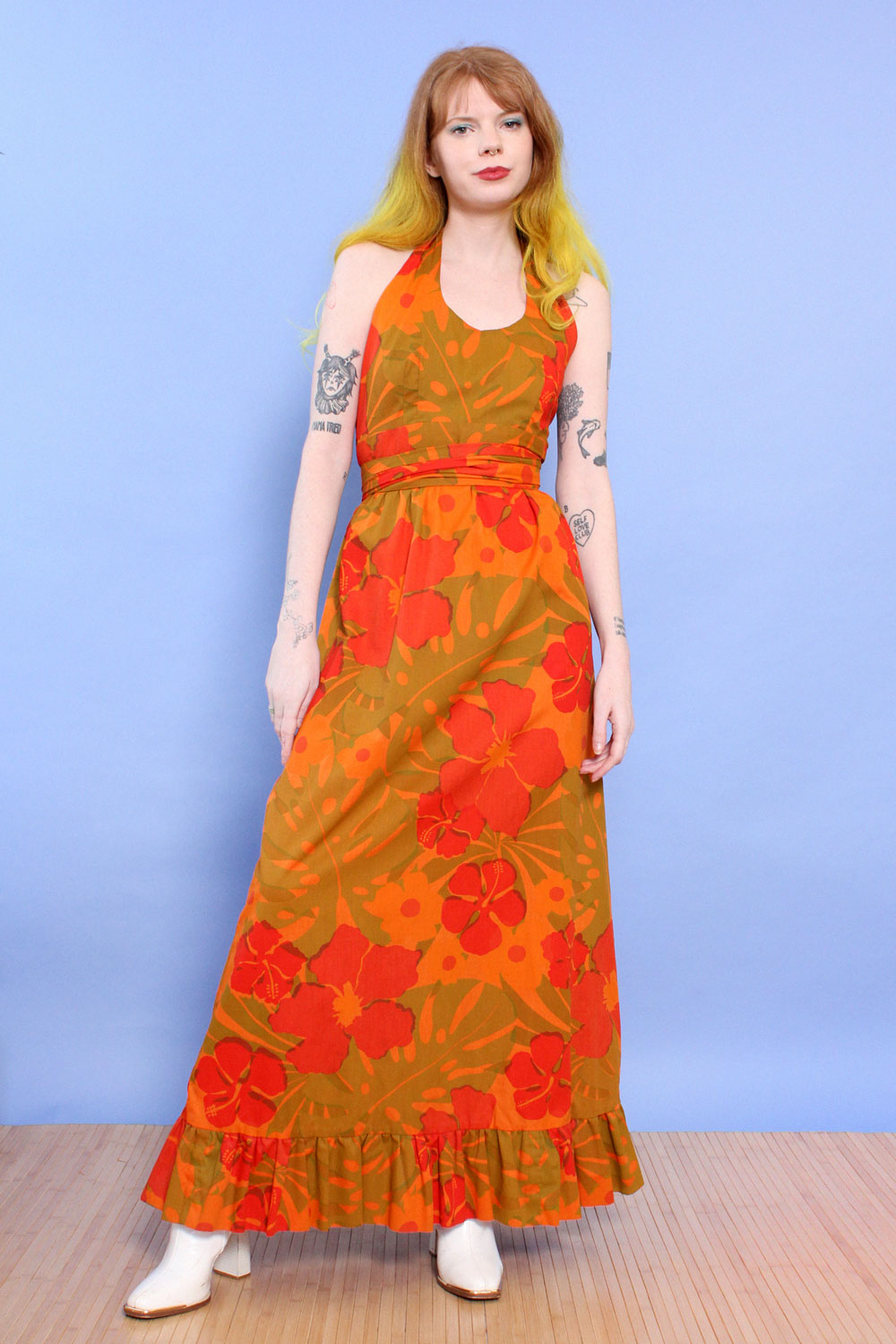 Flowy Floral Dress S OMNIA Flowy Floral Dress S OMNIA