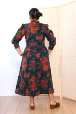 Lanz Floral Flannel Folk Dress L