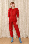 Ruby and Russet Puffed Sleeve Jumpsuit XS