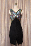 Shimmering Sequined Silk Dress M