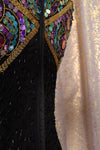 Shimmering Sequined Silk Dress M
