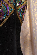 Shimmering Sequined Silk Dress M