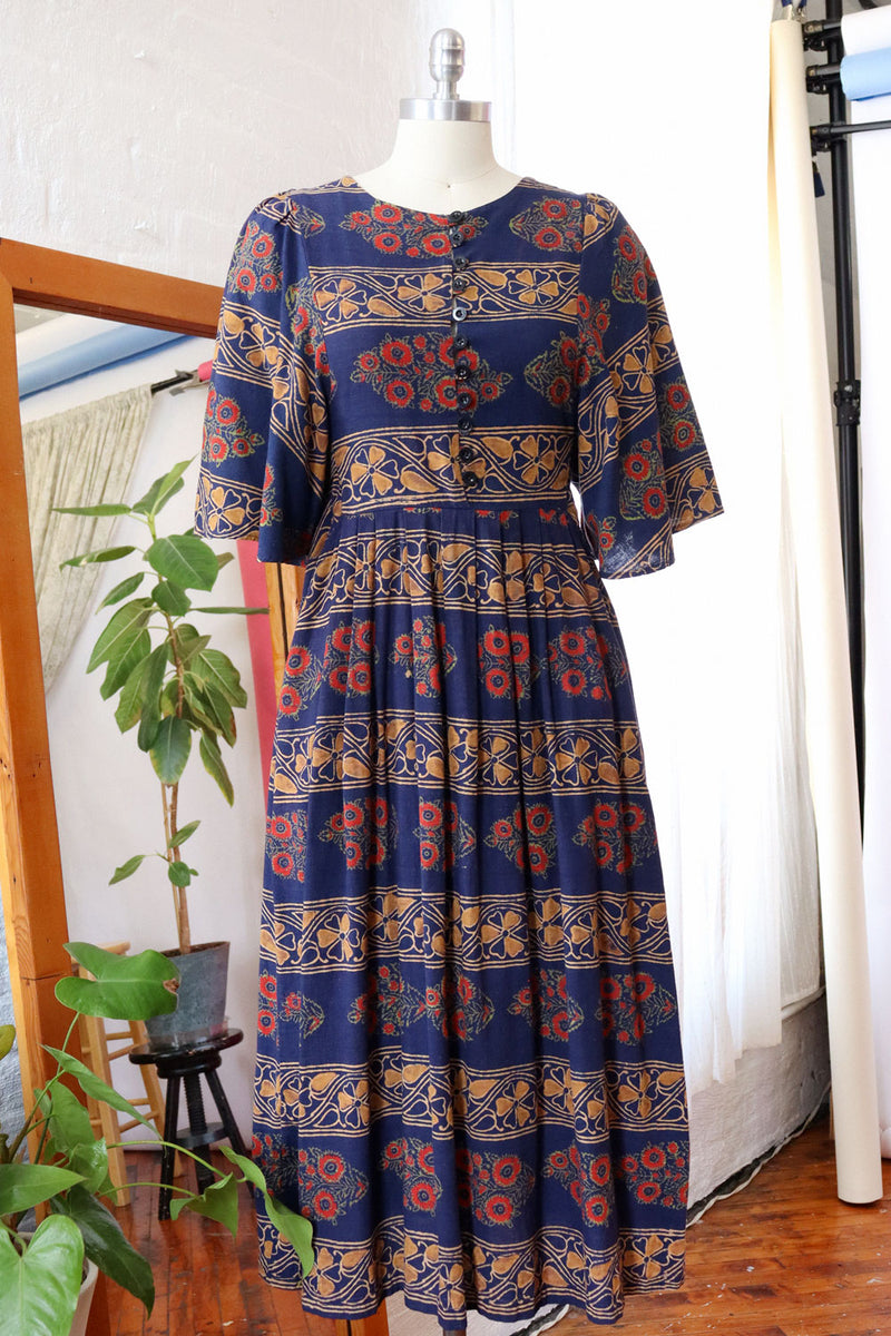 indian cotton block print dress Beautiful Summer Cotton Dress,Hand Print Hand Block Tops, Cotton Indian Flapper/Sketer Wear, Circle Boho Small Size