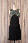 Shimmering Sequined Silk Dress M