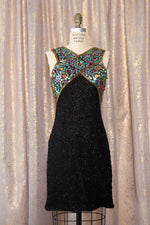 Shimmering Sequined Silk Dress M