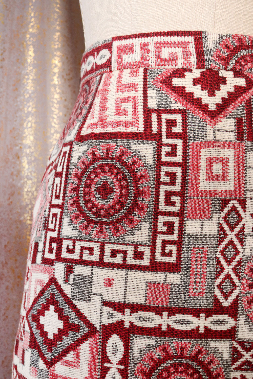 Cranberry Tapestry Slit Skirt M