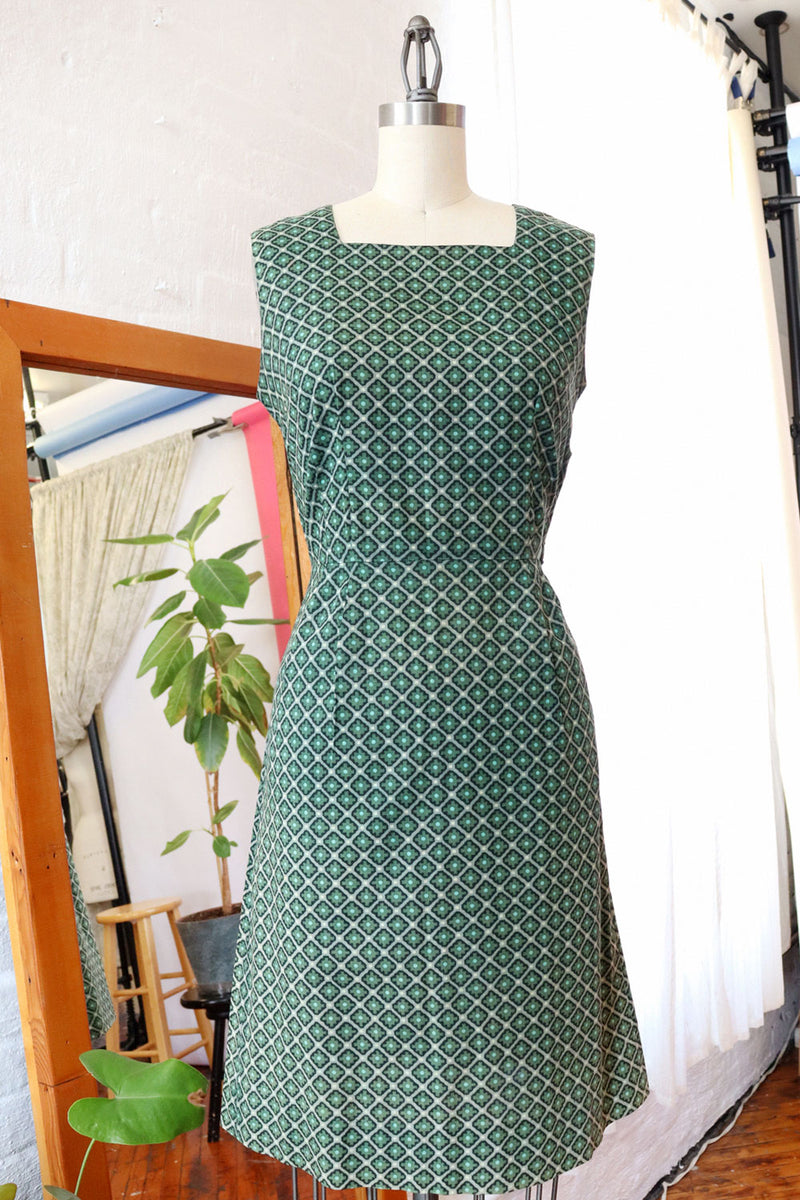 Green Medallion Cotton Dress XS/S