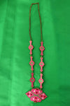 1960s Mulberry Enamel Brass Necklace