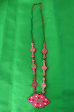1960s Mulberry Enamel Brass Necklace