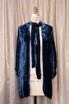 1920s Deep Blue Crushed Velvet Jacket XS-M