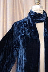 1920s Deep Blue Crushed Velvet Jacket XS-M