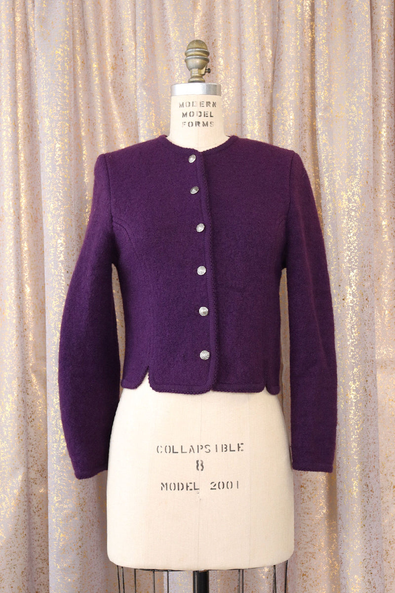 Royal Purple Wool Crop Jacket XS/S