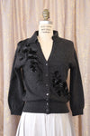 Charcoal Embellished Cardigan S