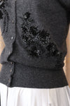 Charcoal Embellished Cardigan S