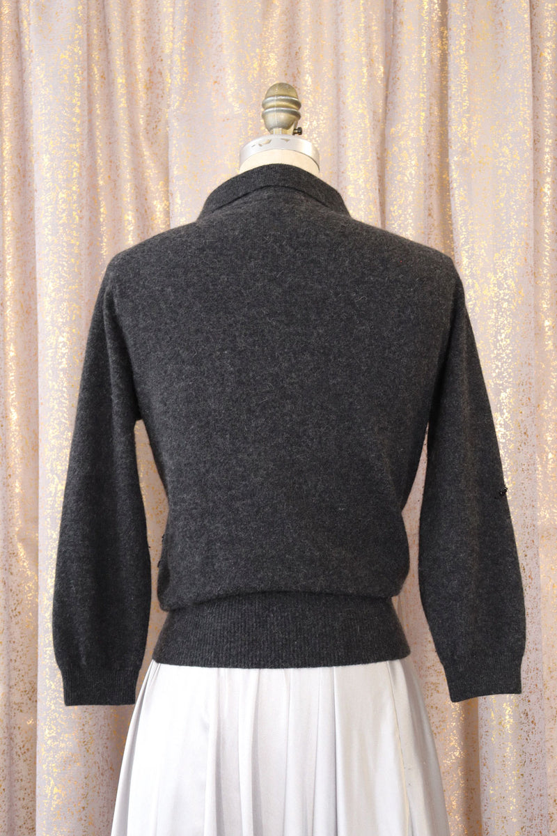 Charcoal Embellished Cardigan S