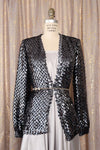 Gunmetal Sequined Knit Jacket S/M