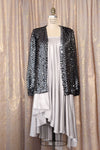 Gunmetal Sequined Knit Jacket S/M