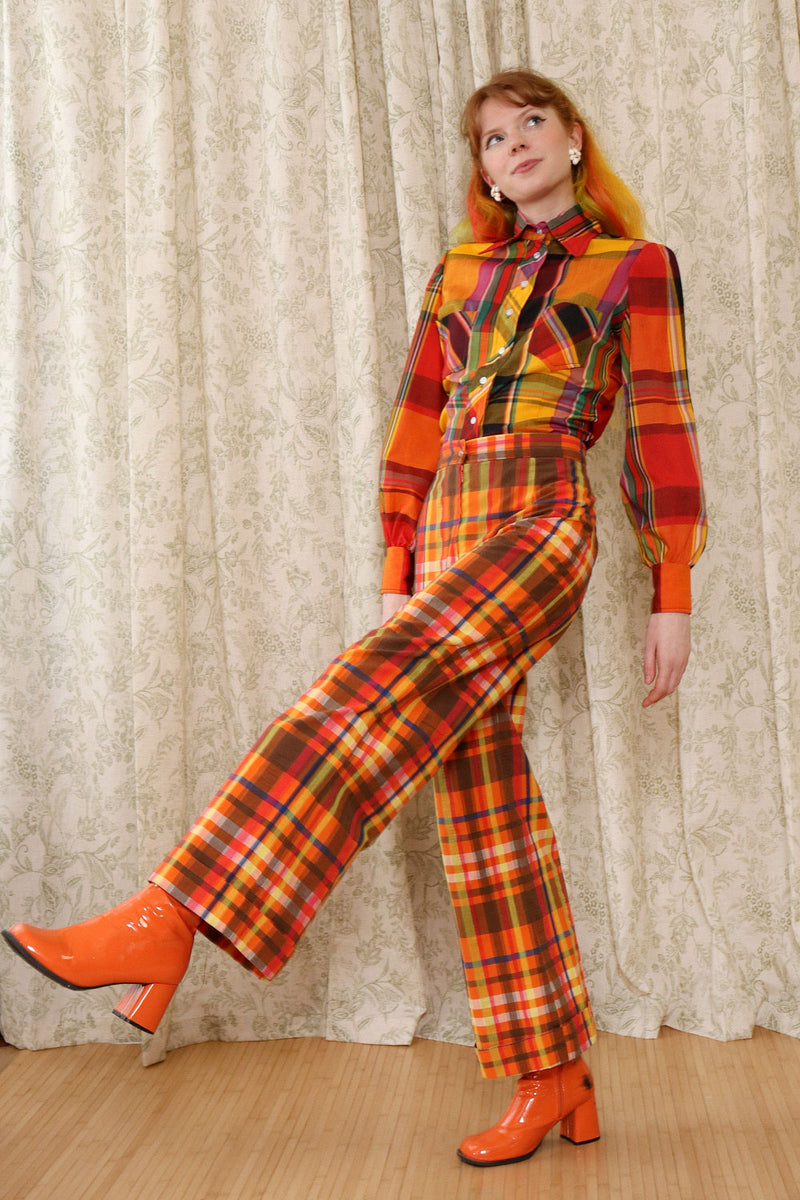 Multicolor Madras Flares S