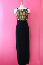 Niteline Deco Beaded Bodice Dress S/M