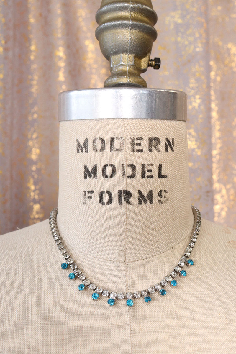 Crystal Blue Drop Necklace