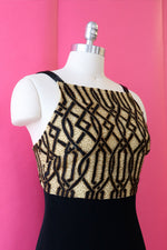 Niteline Deco Beaded Bodice Dress S/M