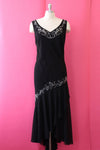Silver Beaded Bias Cut Gown with Shawl L/XL