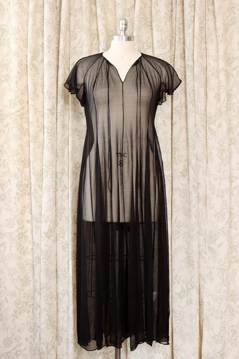 Sheer Silk Goth Gown XS-M