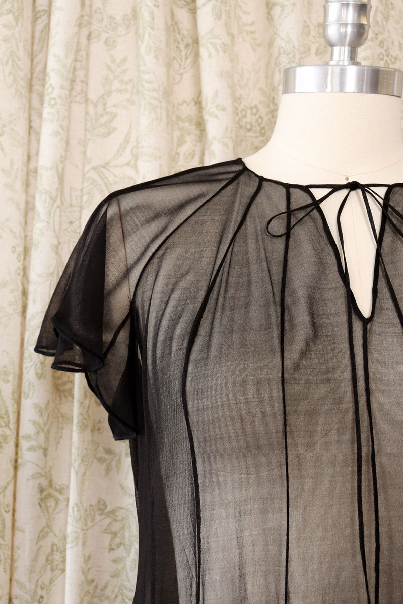 Sheer Silk Goth Gown XS-M