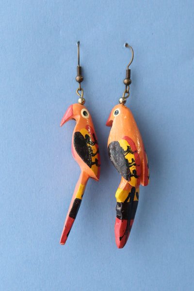 Peachy Parrot Earrings – OMNIA