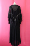Silver Beaded Bias Cut Gown with Shawl L/XL