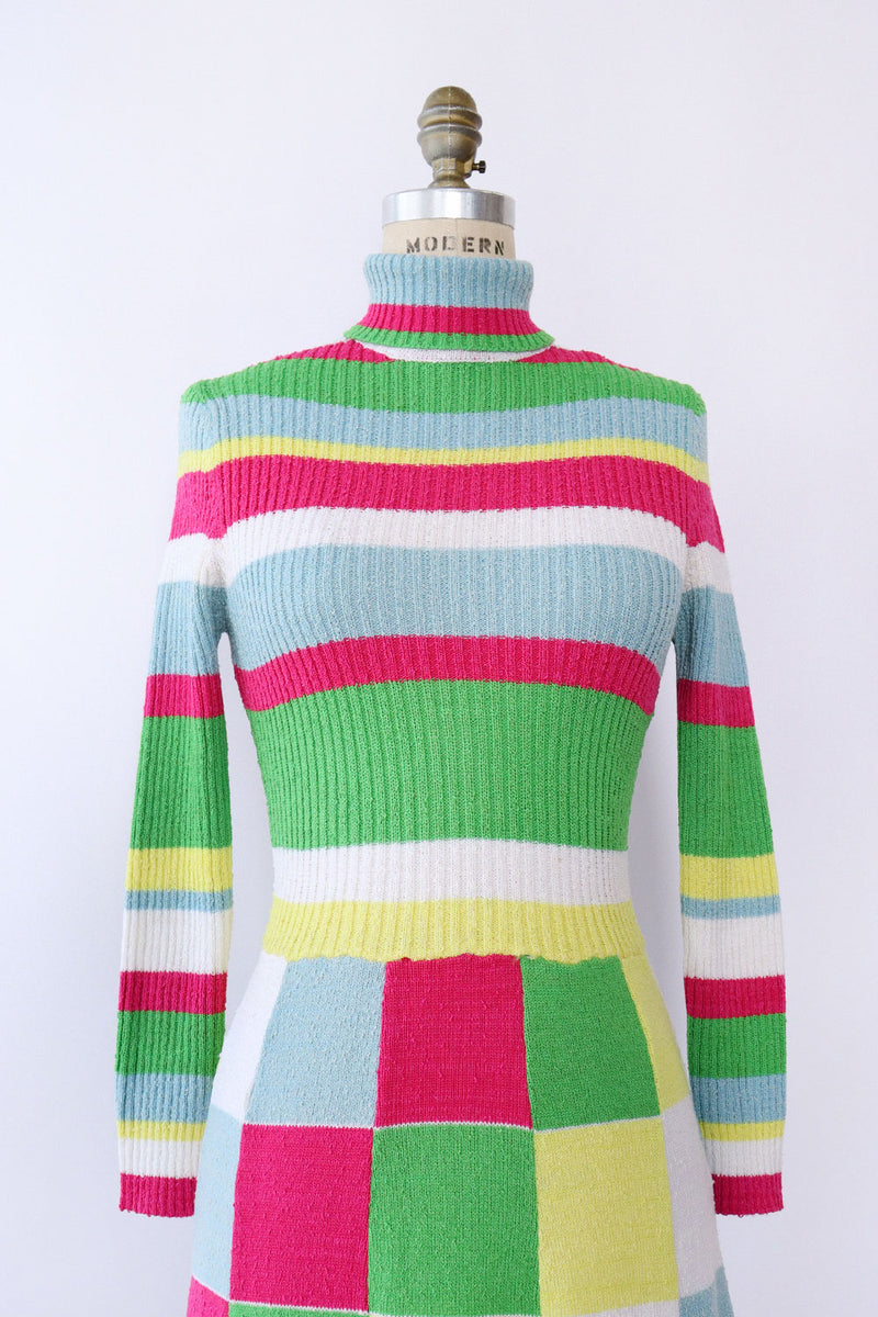 Candy Knit Squares Maxi Dress XS-M