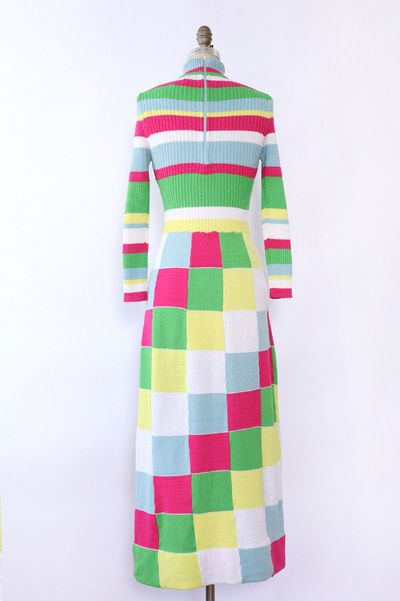 Candy Knit Squares Maxi Dress XS-M