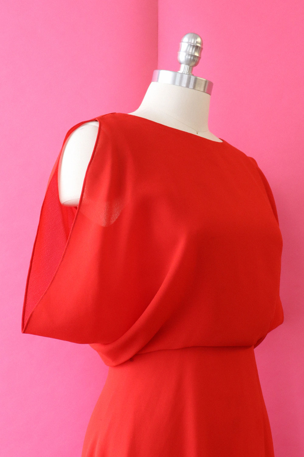 Courtney Crimson Drape Dress XS