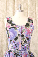 Impressionist Floral Peplum Dress M/L