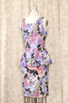 Impressionist Floral Peplum Dress M/L