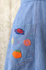 Turtle Applique Denim Skirt L/XL