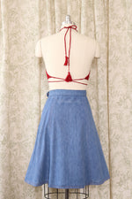 Turtle Applique Denim Skirt L/XL