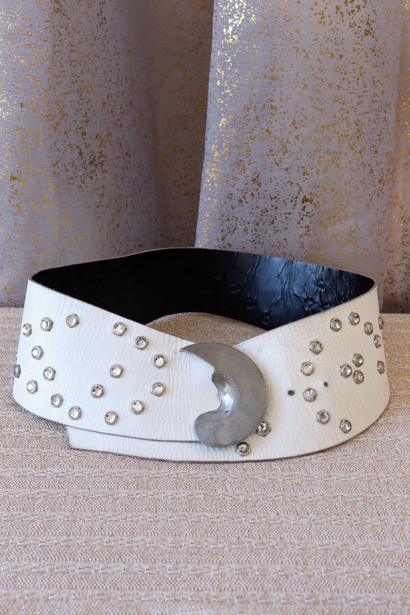 Bedazzled Wide Leather Artisan Belt