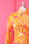 1960s Ogust Vibrant Dress/Duster S/M