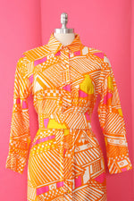 1960s Ogust Vibrant Dress/Duster S/M