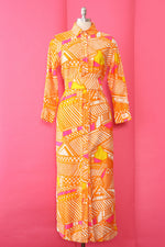 1960s Ogust Vibrant Dress/Duster S/M