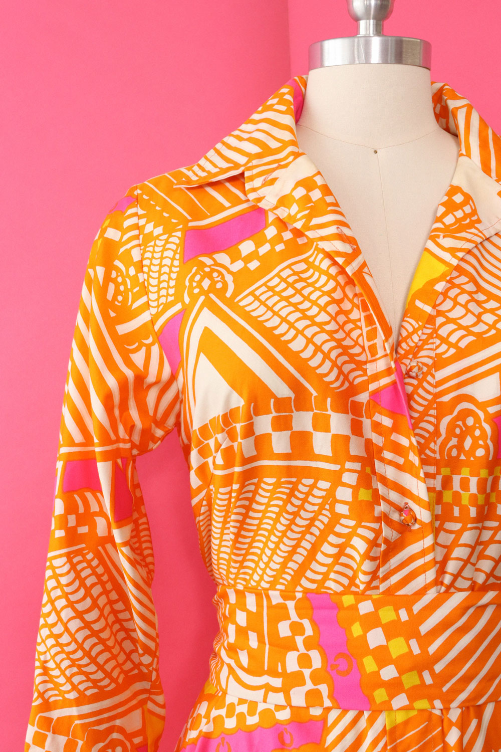 1960s Ogust Vibrant Dress/Duster S/M