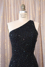 Carnival Bead Cutout Asymmetrical Gown M-M/L