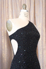 LAYAWAY Carnival Bead Cutout Asymmetrical Gown M-M/L