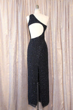 LAYAWAY Carnival Bead Cutout Asymmetrical Gown M-M/L